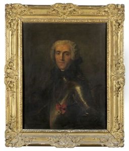 Portrait D'homme En Cuirasse by Robert Levrac-Tournieres