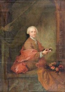 Portrait D'un Amateur De Roses by Robert Levrac-Tournieres