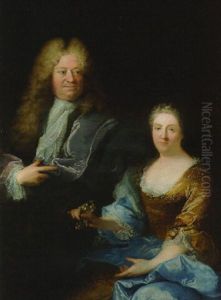 Double Portrait Of A Nobleman, In Purple Robes And A Lace Cravat, And His Wife In A Yellow Dress Double Portrait Of A Nobleman, In Purple Robes And A Lace Cravat, And His Wife In A Yellow Dress