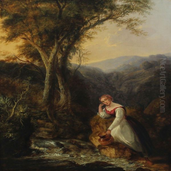 Young Woman By Spring - view 1