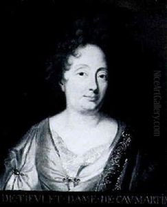 Portrait Of Commander Urbain Lefevre De Caumartin, Bust Length, Wearing Armor And A Fur-lined Red Velvet Cloak by Robert Levrac-Tournieres