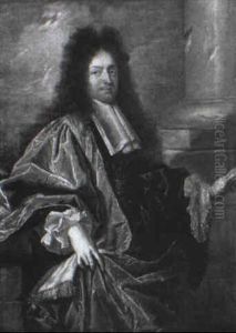 Portrait Of A Gentleman, In Black Robes And Red Cloak