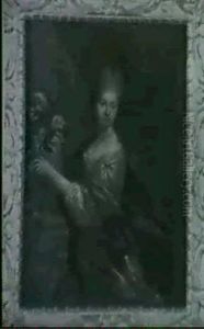 Portrait De Jeune Femme Composant Un Bouquet De Fleurs by Robert Levrac-Tournieres