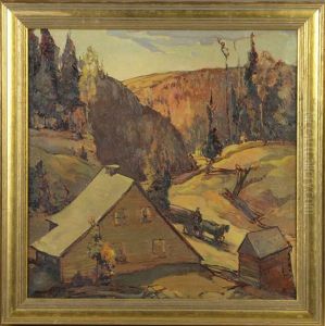 Bringing Home The Logs by Alexander Oscar Levy