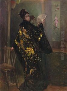 Woman In A Black Kimono by Alexander Oscar Levy