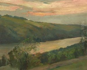 June Sunset, Hemlock Lake by Alexander Oscar Levy