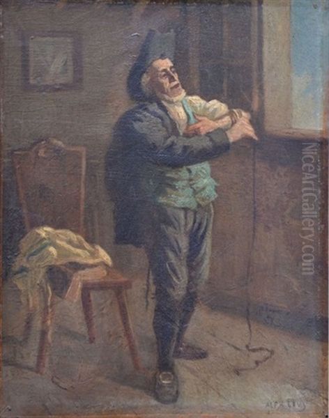 Homme Juif Posant Ses Phylacteres - view 1