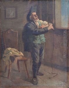 Homme Juif Posant Ses Phylacteres by Alphonse Levy