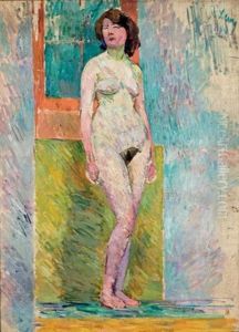 Modele Nu Debout Dans L'atelier by Rudolf Levy
