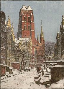 Sankt Marien In Danzig Mit Der Jopengasse.