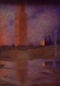 Marrakech - La Koutoubia Au Clair De Lune by Lucien Levy-Dhurmer