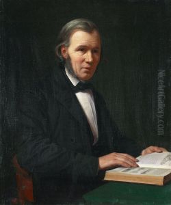 Portratt Forestallande Historikernlauritz Schebye Vedel Simonsen by Wilhelm Ferdinand Bendz