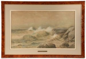 Maine Coastal Scene With Whitecaps by Edmund Darch Lewis