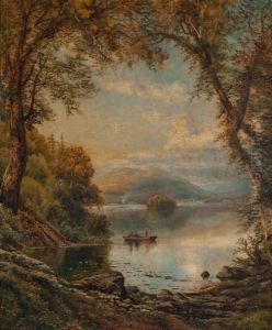 Lake Landscape With Fishermen Lake Landscape With Fishermen