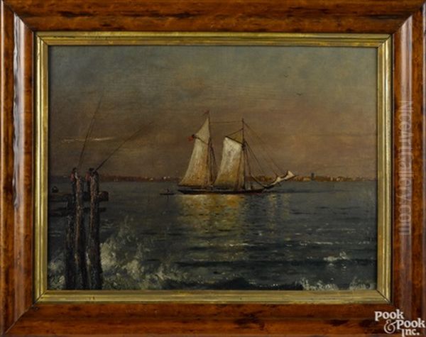 Coastal Scene With Fishermen And An American Ship - view 1