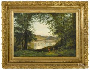 Landscape Of The Twin Bridges On The Schuylkill River by Edmund Darch Lewis