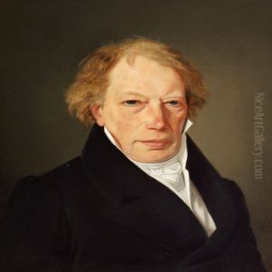 A Pair Of Portraitsof Jens Von Benzon by Wilhelm Ferdinand Bendz