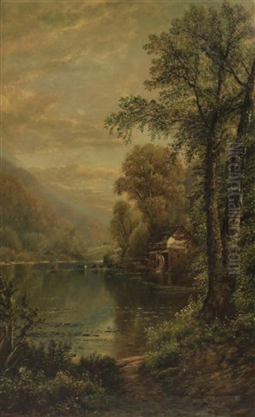 A Wooded River Scene - view 1