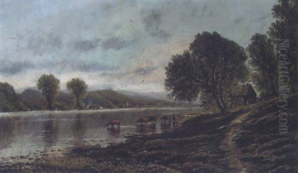Landscape With Cattle Watering - view 1