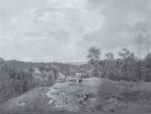 Panoramic Landscape With Cattle - view 1
