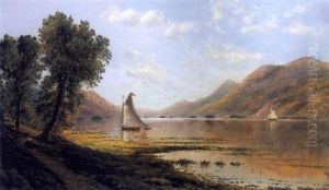 Sailboats In An Estuary by Edmund Darch Lewis