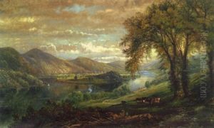 River Landscape With Vista by Edmund Darch Lewis