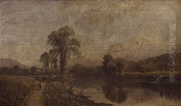 Landscape With River And Surrounding Mountains - view 1