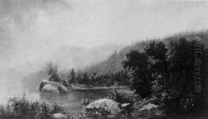 Mountainous Lake Scene by Edmund Darch Lewis