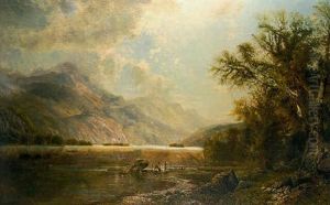 People At Lake's Edge by Edmund Darch Lewis