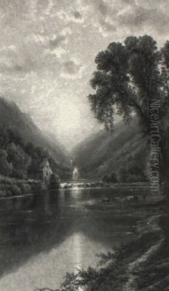Landscape With Cottage And Waterfall - view 1