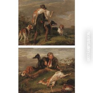 Game Keeper With The Day's Bag (pair)