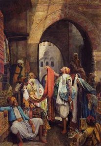 A Cairo Bazaar, The Dellal by John Frederick Lewis