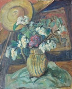 Nature Morte Au Bouquet De Fleurs Et Chapeau Nature Morte Au Bouquet De Fleurs Et Chapeau