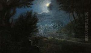Scene From Nordic Mythology With Two Dwarves by Hans Christian Ley
