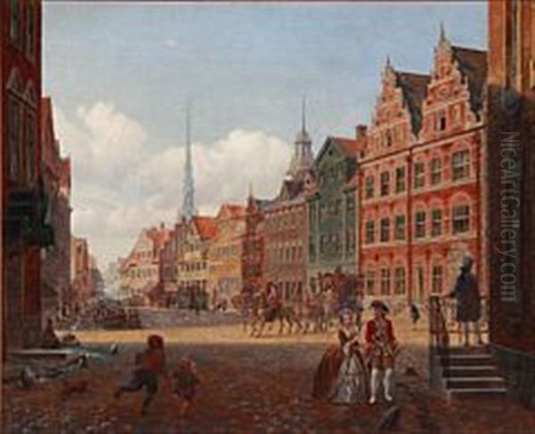 Historical Scenery From Amagertorv In Copenhagen - view 1