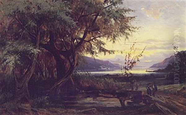Abendlich Beleuchtete Bodenseelandschaft Bei Bodman - view 1