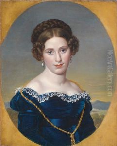 Bildnis Einer Dame Vor Landschaftshintergrund