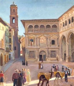 Spanische Strassenszene Mit Mauleseln by Kurt Leyde