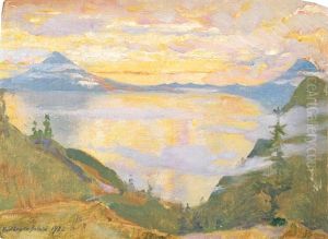 Mountain Lake Near Solola In Guatemala