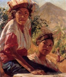 Two Women In A South American Landscape (guatemala?)