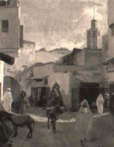 Nordafrikanische Strassenszene by Kurt Leyde