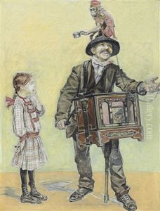 Organ Grinder by Frank Xavier Leyendecker
