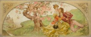 Amorous Young Couple by Frank Xavier Leyendecker