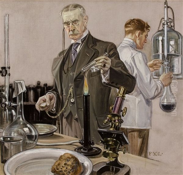 Timing An Experiment, Howard Watch Ad Illustration - view 1
