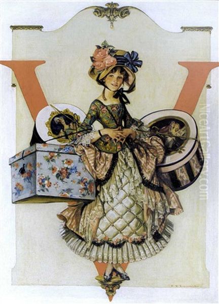 Woman With Hat Boxes - view 1