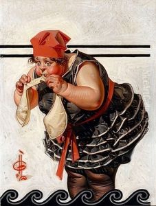 Madchenbildnis Mit Hund by Joseph Christian Leyendecker