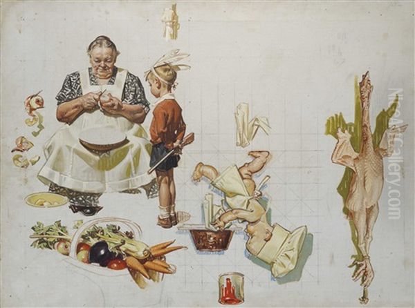 Study For 'trimming The Pie - view 1