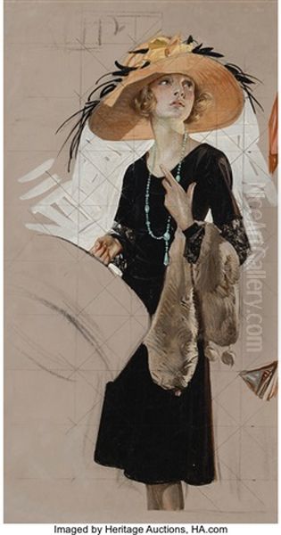 Woman With Hat Box, Possible House Of Kuppenheimer Advertise - view 1