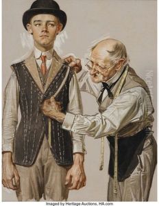 Fitted For A Suit, The Saturday Evening Post Cover Study by Joseph Christian Leyendecker