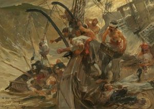 Pirates Load, Probable Interior Magazine Illustration by Joseph Christian Leyendecker